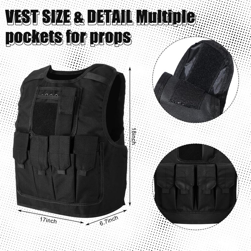 Cuffbow 4 Packs Tactical Vest Helmet Gloves Mask Set Paintball Vest Paintball Airsoft Fast Helmet Mask Gloves - Image 5